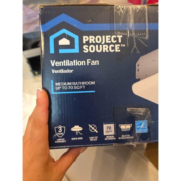 PROJECT SOURCE Ventilation Fan MEDIUM BATROOM UP TO 70 SQ FT - Picture 2 of 16